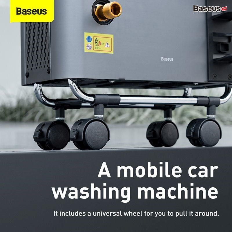 Máy nén tăng áp đa năng Baseus F1 Pressure Car Smart Washer (1300W/1450PSI/IPX5, Automatic Star/Stop, Intelligent Adjust Pressure, Car Washing Machine)