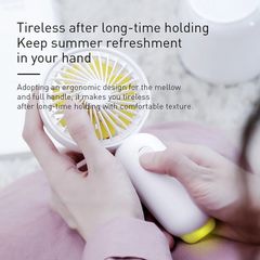 Quạt mini cầm tay pin sạc Baseus Bionic Firefly Mini Fan LV491 (Pin sạc, 3 mức tốc độ, đèn LED đom đóm - Portable Rechargeable Mini USB Hand Fan)