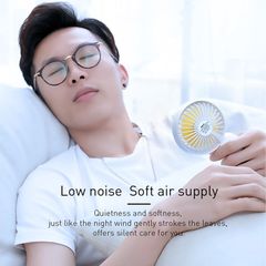 Quạt mini cầm tay pin sạc Baseus Bionic Firefly Mini Fan LV491 (Pin sạc, 3 mức tốc độ, đèn LED đom đóm - Portable Rechargeable Mini USB Hand Fan)