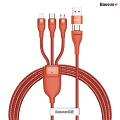 Cáp sạc nhanh 3 đầu Baseus Flash Series 3 in1 Plus (USB + Type C to Micro + Lightning + Type C, 100W Quick Charge and Data Cable)