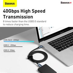 Cáp C to C xuất video 4K Baseus Flash Series Thunderbolt 4 Data 40Gbps PD 100W 8K 60Hz (40Gbps Data, 100W Quick charge & Video Support)