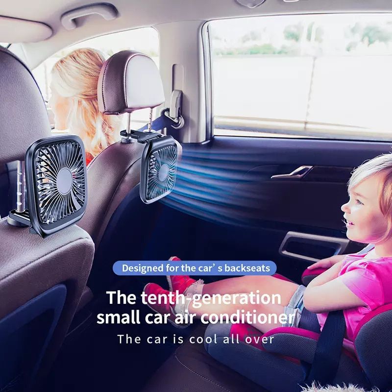 Quạt xếp đa năng gắn lưng ghế trên xe hơi Baseus Foldable Vehicle-mounted Backseat Fan LV507 (dùng trên bàn làm việc và trên ô tô)