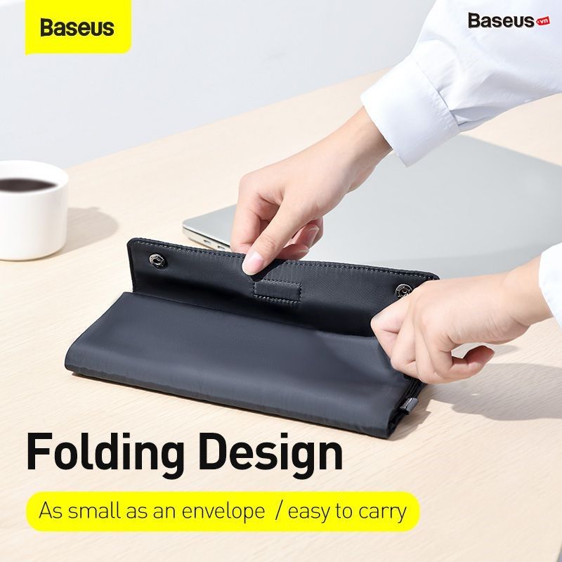 Túi xếp vải dù, chống thấm Baseus Folding Series Laptop Sleeve dùng đựng Macbook/Tablet/Samrtphone và Phụ kiện(Waterproof/Dirt-resistant, Foldable, Digital Device Storage Bag)