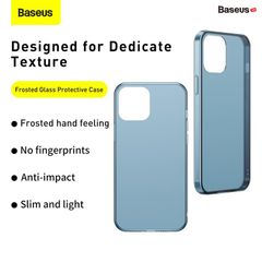 Ốp lưng cường lực nhám viền dẻo chống sốc Baseus Frosted Glass Protective Case dùng cho iPhone 12 Series