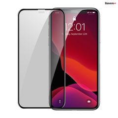 Kính cường lực chống nhìn trộm, chống bụi màn loa Baseus Full-screen Curved Privacy Tempered Glass Film dùng cho iPhone 11/ Pro/ Pro Max (0.3mm, 2 PCS, Cellular Dust Prevention/  Anti Peeping )