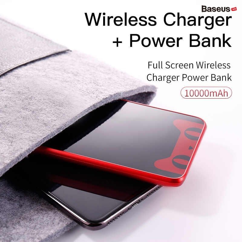 Pin sạc dự phòng kiêm sạc không dây Baseus Full Screen Wireless Charger Powerbank 10000mAh (10.000mAh, charge 3 devices at same time, LED display)