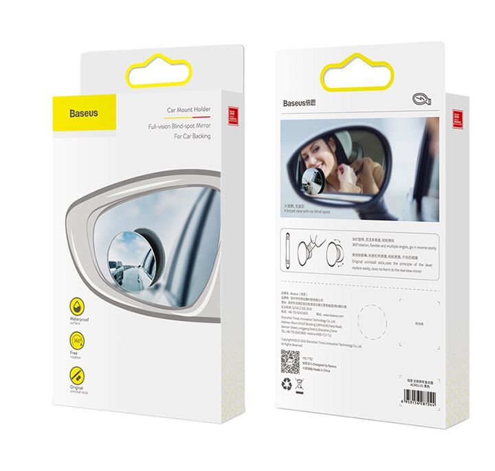 Gương cầu lồi mở rộng góc nhìn, chống điểm mù cho xe hơi Baseus LV466 Full View Blind Spot Rearview Mirrors (Bộ 2 cái)