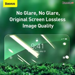 Kính cường lực chống ánh sáng xanh Baseus 0.3mm Eye Protection Full Coverage Tempered Glass Film 2020 dùng cho iPhone 12 Series  (2 miếng/hộp, 0.3mm, Chống ánh sáng xanh, bảo vệ mắt)