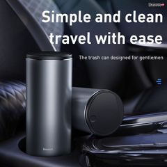 Thùng chứa rác Mini tiện dụng Baseus Gentleman Style dùng trên xe hơi hoặc bàn làm việc (Metal Vehicle-mounted Trash Can)