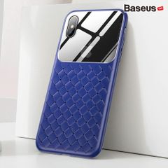 Ốp lưng Silicone - Kính cường lực Baseus Glass Weaving Case cho iPhone XS / XR / XS Max (Tempered Glass + Silicone)