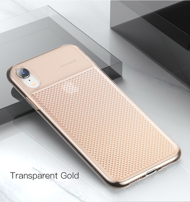 Ốp lưng Silicone dẽo trong suốt chống bám vân tay Baseus Glistening Case cho iPhone XR 6.1 inch ( Soft TPU Silicone, Grid Pattern Design)