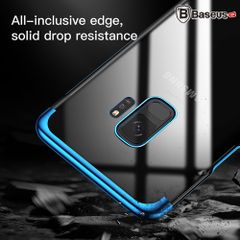 Ốp lưng trong suốt viền si màu Baseus Glitter Case cho Samsung Galaxy S9/ S9 Plus ( Ultra Thin, Luxury Plating Hard Plastic Case)