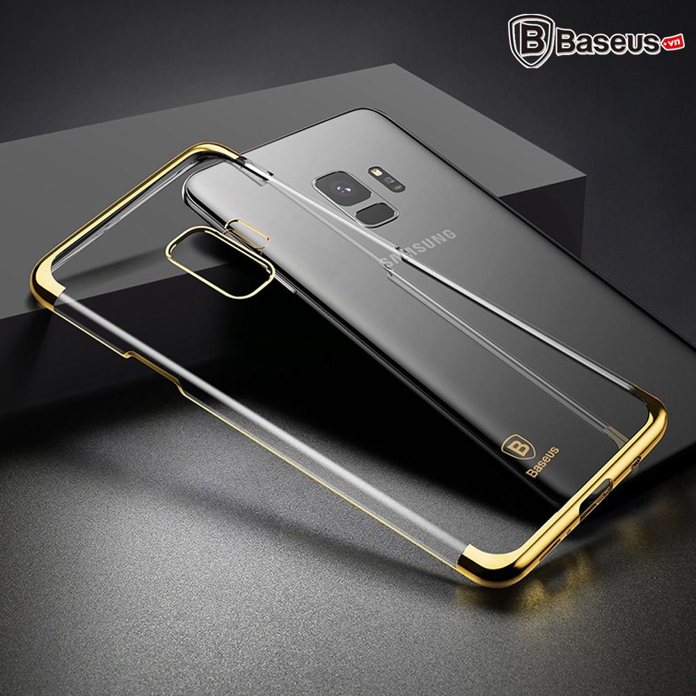 Ốp lưng trong suốt viền si màu Baseus Glitter Case cho Samsung Galaxy S9/ S9 Plus ( Ultra Thin, Luxury Plating Hard Plastic Case)