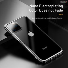 Ốp lưng nhựa cứng trong suốt Baseus Glitter Case dùng cho iPhone 11/Pro/Pro Max 2019 (Hard PC, Ultra Thin, Luxury Plating Super Clear Plastic Case)