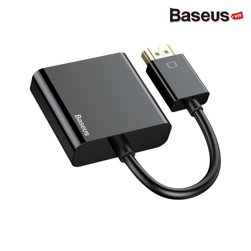 Đầu chuyển cổng HDMI sang VGA/ Audio AUX 3.5mm  Baseus HD Converter (1080p Digital HDMI Male to VGA Female Video Converter Audio Splitter for Laptop)