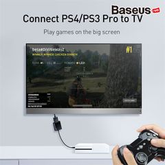 Đầu chuyển cổng HDMI sang VGA/ Audio AUX 3.5mm  Baseus HD Converter (1080p Digital HDMI Male to VGA Female Video Converter Audio Splitter for Laptop)