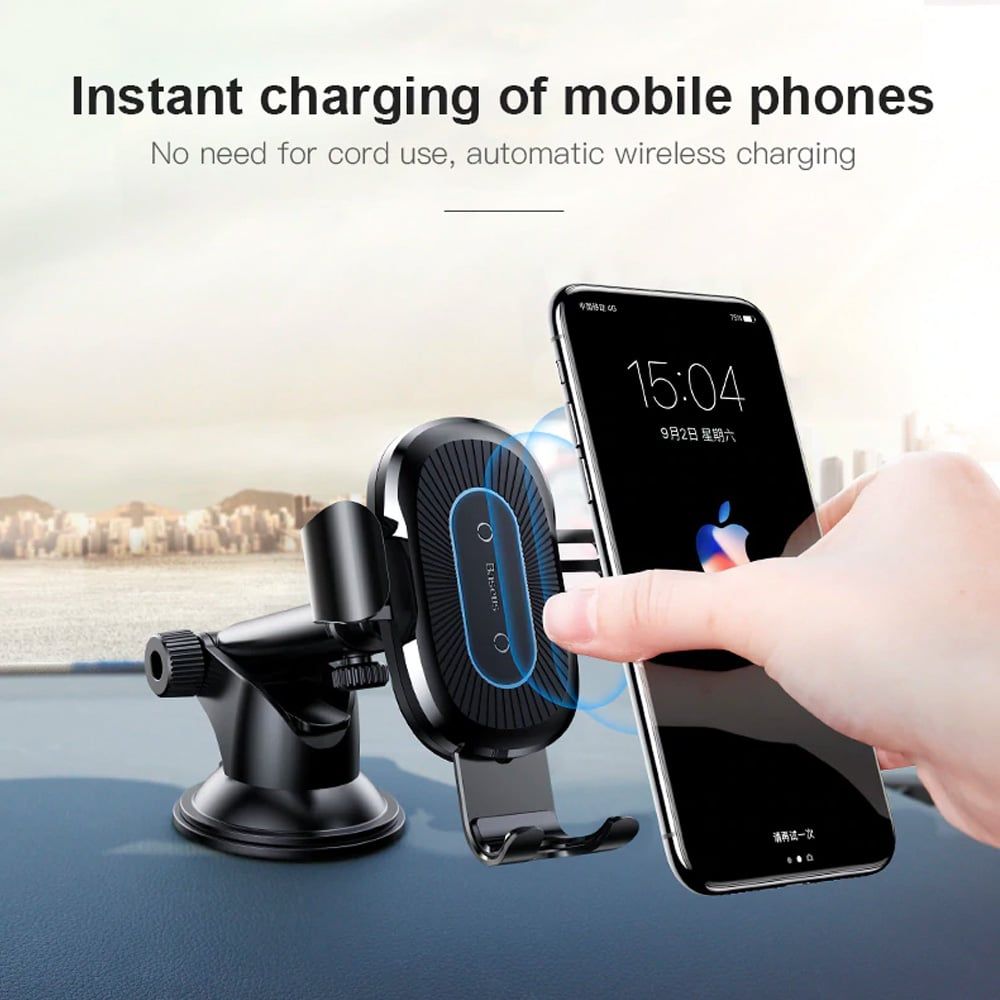 Bộ đế giữ điện thoại kết hợp sạc không dây dùng trong xe hơi Baseus Wireless Charger Gravity Car Mount LV280 (Osculum type)