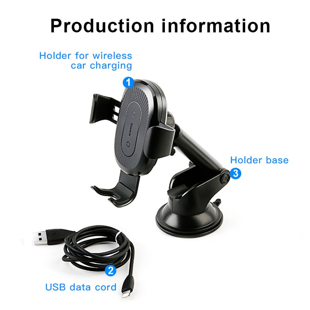 Bộ đế giữ điện thoại kết hợp sạc không dây dùng trong xe hơi Baseus Wireless Charger Gravity Car Mount LV280 (Osculum type)