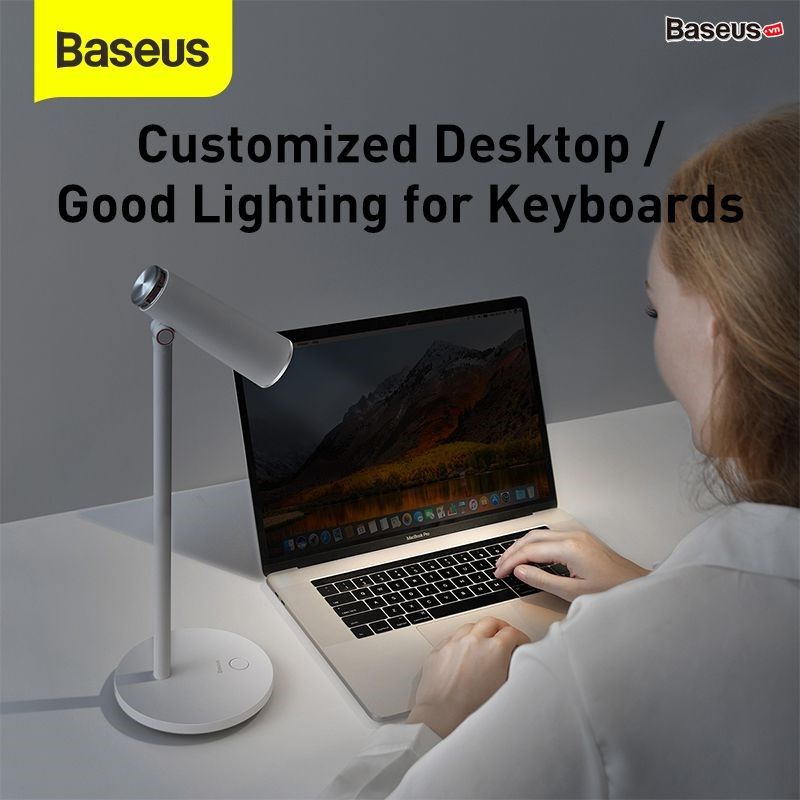 Đèn đọc sách để bàn chống mõi mắt, chống cận Baseus i-work Series Charging Office Reading Desk Lamp (1800mAh, 40+ hours, 3 mode Color, Spotlight)