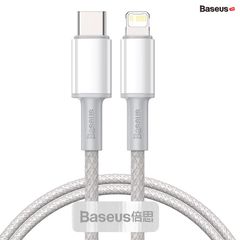 Cáp sạc nhanh C to Lightning 20W cho iPhone 12 Series Baseus High Density Braided (20W, Type-C to iP, Fast Charging Data Cable)