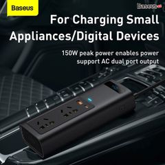 Bộ tẩu sạc tích hợp biến áp DC to AC 220V Baseus In-car Inverter 150W (220V, DC to AC Inverter for Car)