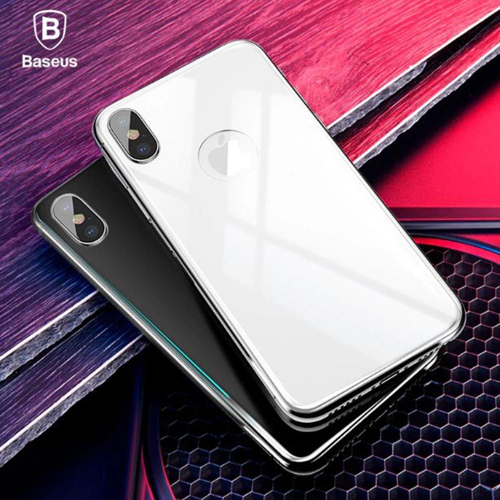 Kính cường lực chống trầy mặt lưng Baseus cho iPhone X Tempered Glass 4D (0.3mm, Ultra Thin, Back Protector)