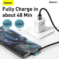 Cáp sạc nhanh, vải dù siêu bền, đầu gập 90 độ Baseus Legend Series Elbow Type C 66W (LED/Elbow Design, USB to Type C Fast Charging Cable)