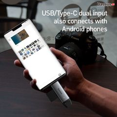 Đầu đọc thẻ nhớ đa năng tốc độ cao Baseus Lentil - Cabin Card Reader Space cho Smartphone/Tablet/Macbook/Laptop (Type C/USB3.0, SD/TF Card, 5Gbps High speed)