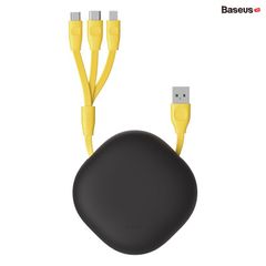 Cáp sạc dây rút 3 đầu Baseus Let's Go Little Reunion One-Way Stretchable 3 in 1 (3A/0.8m, Lightning/Type C/Micro USB 3in1 Data Cable)