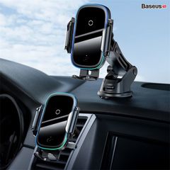 Bộ đế giữ điện thoại dùng trên xe hơi Baseus Light Electric Holder Wireless Charger 15W (tích hợp sạc nhanh không dây 15W và cảm biến tự động nhận diện thiết bị)