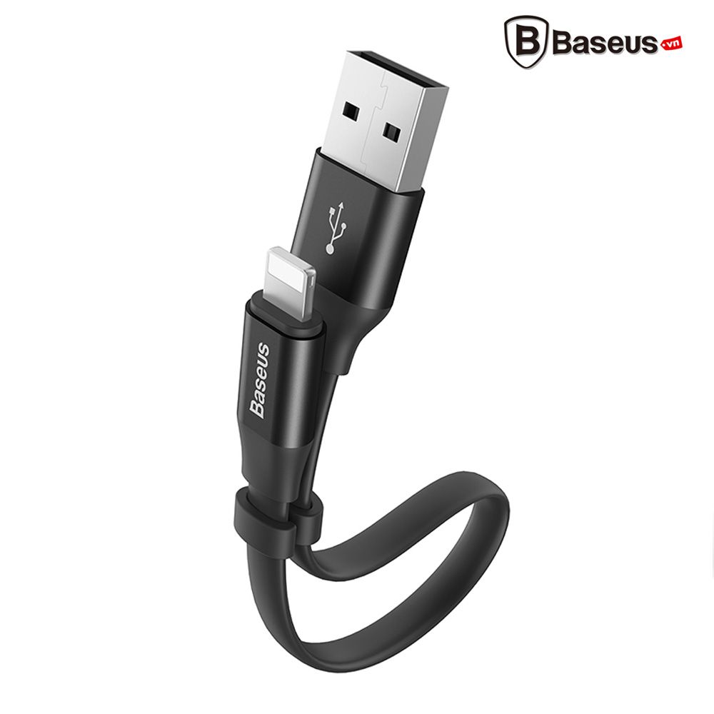 Cáp sạc và truyền dữ liệu Baseus Lightning Portable 23cm (2A, Sạc nhanh, Siêu ngắn, Siêu bền)