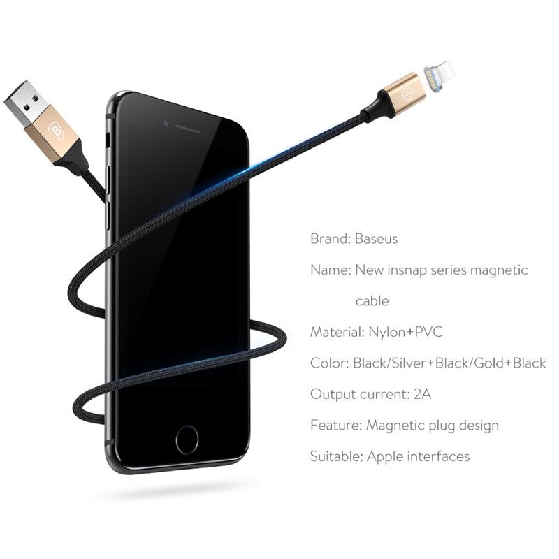 Cáp sạc từ tính Baseus Lightning Magnetic LV194 tốc độ cao dùng cho iPhone/ iPad (8 Pin , Light indicator)