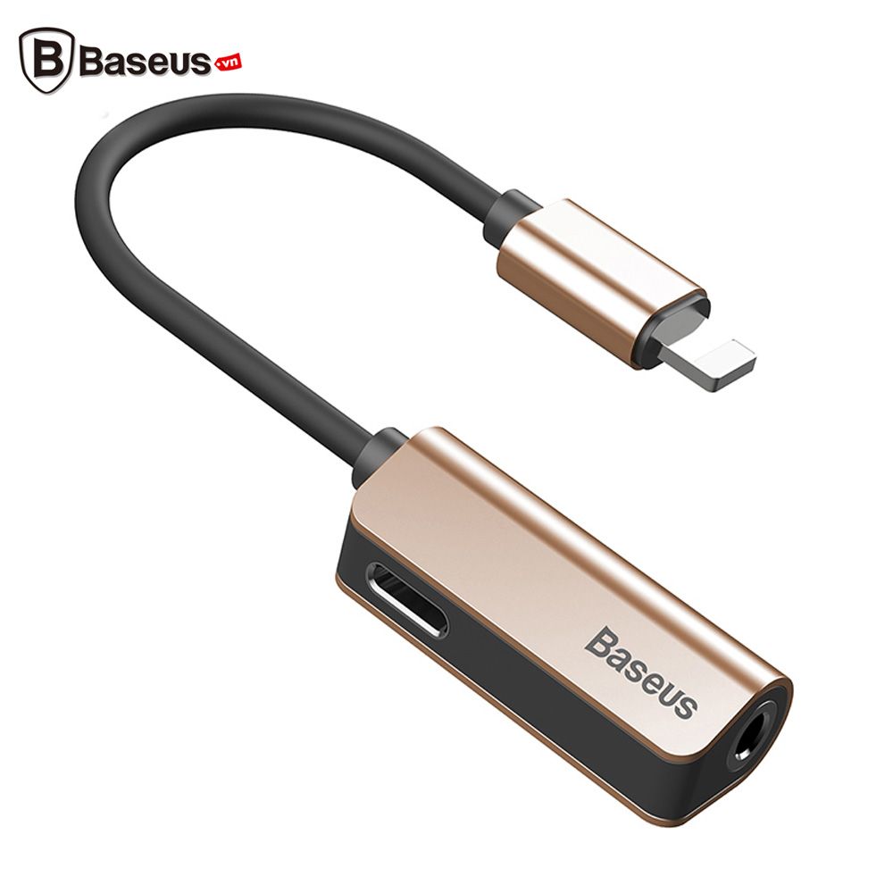 Bộ chuyển cổng Lightning sang Audio 3.5mm + Lightning tích hợp Baseus L32 cho iPhone 7/ 8/ iPhone X (Vừa sạc pin vừa nghe nhạc)