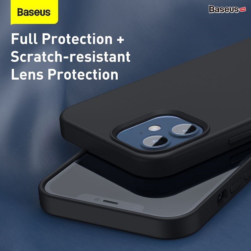 Ốp lưng chống sốc tích hợp nam châm Baseus Liquid Silica Gel Magnetic Case dùng cho iPhone 12 Series (Precise Alignment, Safe& Eco Skin friendly texture silica, Full protection Magsafe Case)