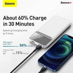 Pin dự phòng sạc nhanh không dây tích hợp nam châm Baseus Magnetic Wireless Quick Charging Power Bank (10000mAh, USB + Type C, QC/PD 20W Quick Charge)