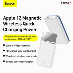 Pin dự phòng sạc nhanh không dây tích hợp nam châm Baseus Magnetic Wireless Quick Charging Power Bank (10000mAh, USB + Type C, QC/PD 20W Quick Charge)