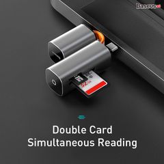 Đầu đọc thẻ nhớ đa năng cổng giao tiếp USB/Type C Baseus Mini Cabin Card Reader cho Smartphone/Tablet/Macbook/Laptop (TF/SD Card Reader)