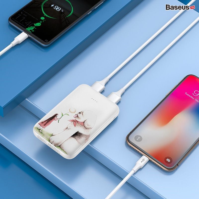 Pin sạc dự phòng nhỏ gọn Baseus Mini JA Power Bank 10000mAh dùng cho iPhone/ Samsung/ Oppo (2 Port USB)