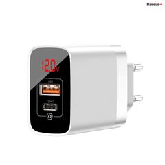 Bộ sạc nhanh PD3.0/QC 3.0 Baseus Mirror Lake PPS Digital Display Quick Charger (18W, 2 Ports,FCP/AFC/PPS/PD/QC 3.0 Full Quick Charge Protocol)