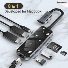 Hub chuyển đổi đa năng Dual Type C Baseus Type-C Multifunctional HUB Adapter (Type-C*2 to HDMI*2+USB3.0*2+SD/TF*1+PD)