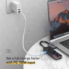 Hub chuyển đổi đa năng Dual Type C Baseus Type-C Multifunctional HUB Adapter (Type-C*2 to HDMI*2+USB3.0*2+SD/TF*1+PD)