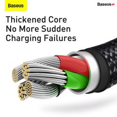 Cáp sạc 3 đầu siêu bền Baseus Tungsten Gold Series 3 in 1 (USB to Type C/Lightning/Micro USB, 3.5A Fast Charging & Data Cable)