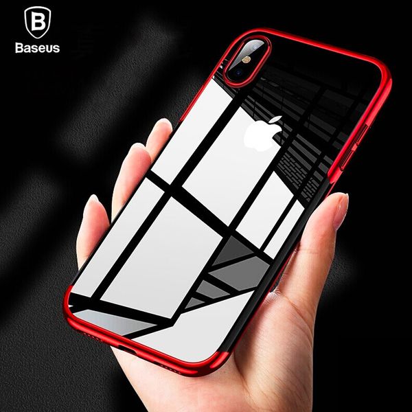 Ốp lưng Silicone dẽo trong suốt viền si Crome màu Baseus Shining Case cho iPhone XR/ XS/ XS Max ( Soft TPU Silicone)