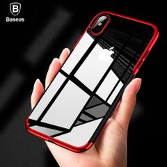 Ốp lưng Silicone dẽo trong suốt viền si Crome màu Baseus Shining Case cho iPhone XR/ XS/ XS Max ( Soft TPU Silicone)