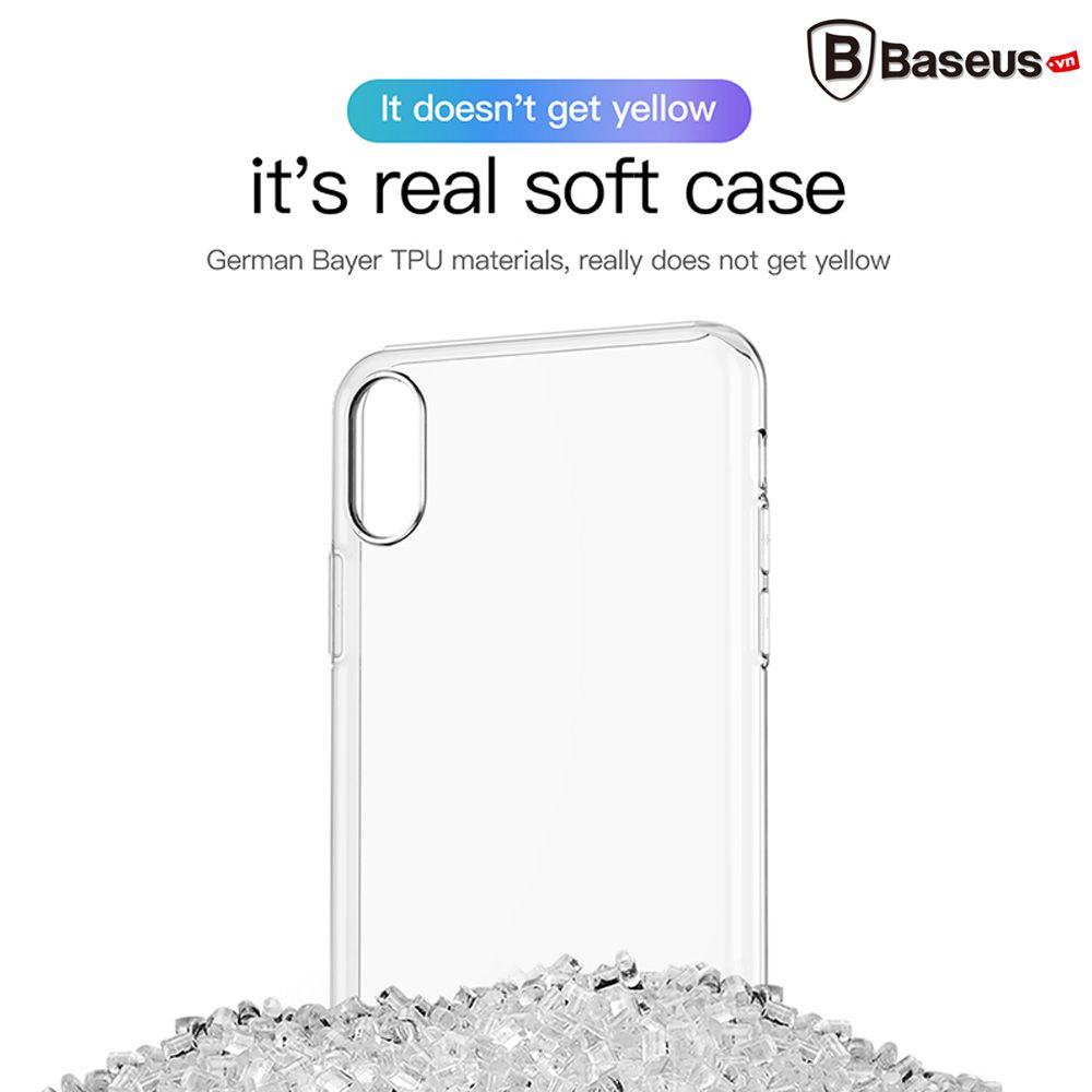 Ốp lưng Silicone trong suốt chống bụi Baseus Simplicity Series cho iPhone XS/ XR/ XS Max ( TPU Soft Silicone, Dirt-resistant Case)