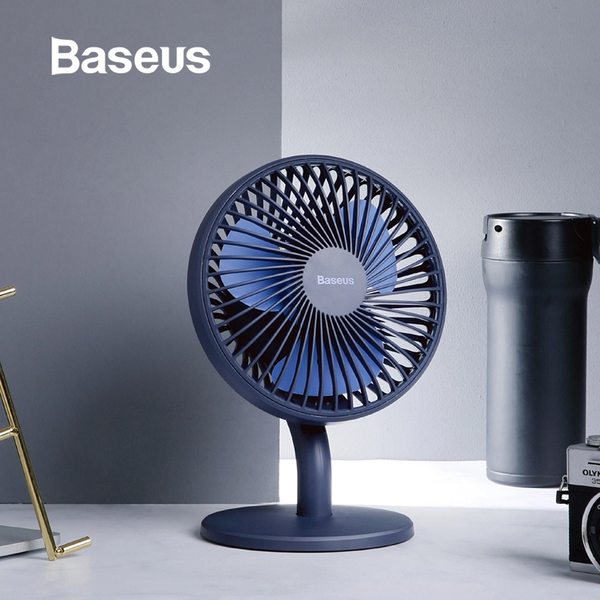 Quạt mini để bàn Baseus Ocean Fan (Pin sạc 2000mAh, 3 mức tốc độ - Mini USB Rechargeable Air Cooling Fan Clip Desk Fan)