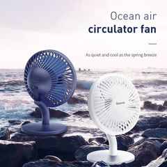 Quạt mini để bàn Baseus Ocean Fan (Pin sạc 2000mAh, 3 mức tốc độ - Mini USB Rechargeable Air Cooling Fan Clip Desk Fan)