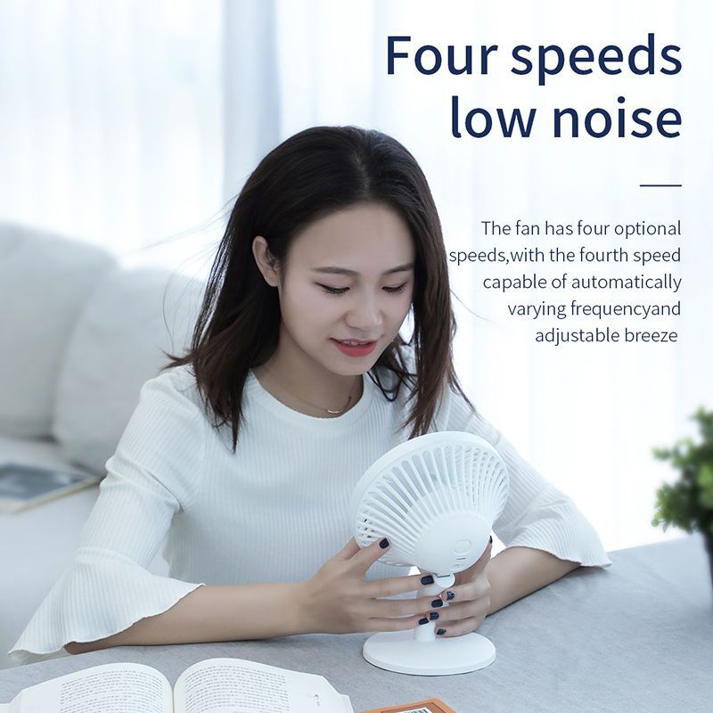 Quạt mini để bàn Baseus Ocean Fan (Pin sạc 2000mAh, 3 mức tốc độ - Mini USB Rechargeable Air Cooling Fan Clip Desk Fan)