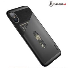 Ốp Lưng Baseus Card Pocket Case LV193 cho iPhone X (TPU + PC + PU Leather + Microfiber Material)