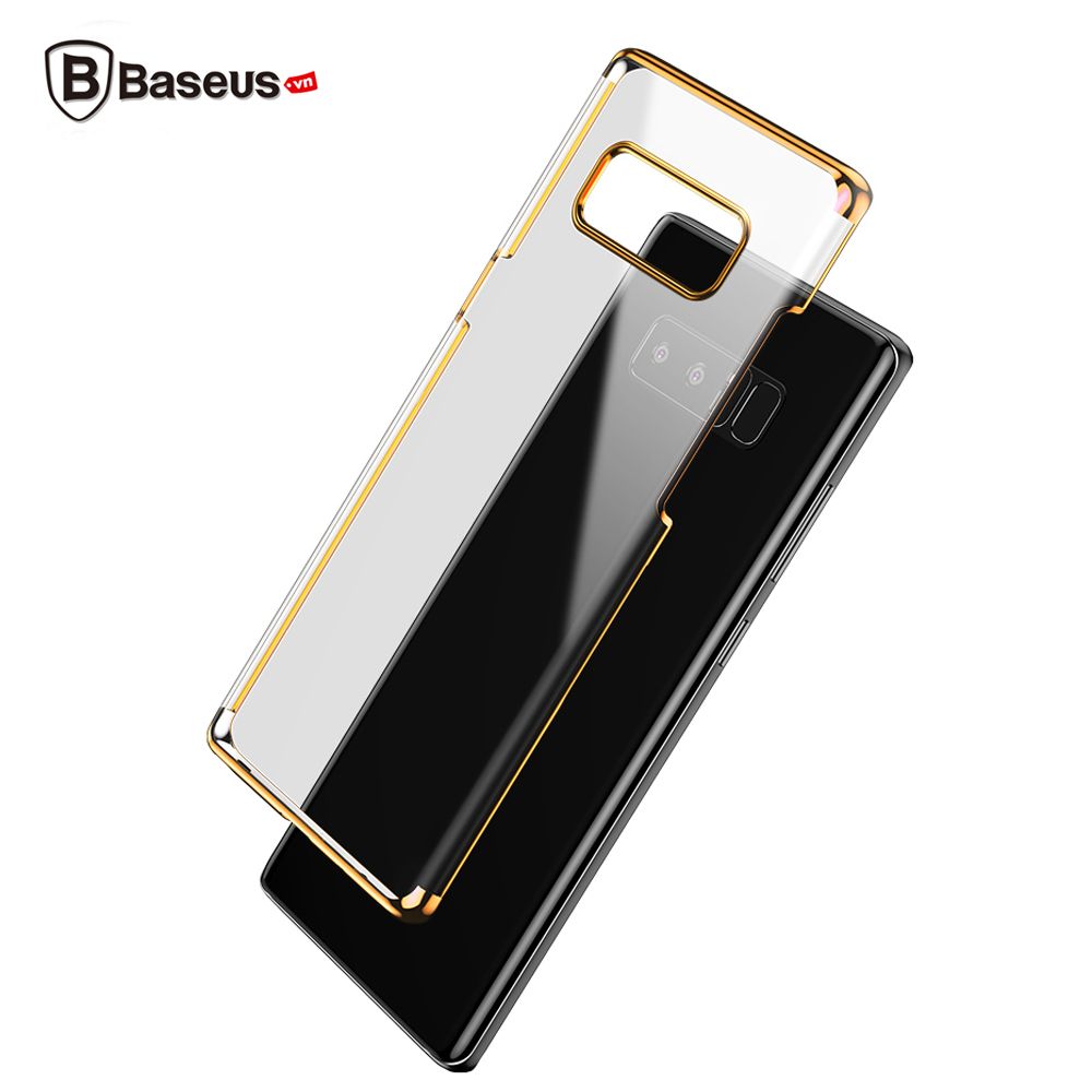 Ốp lưng trong suốt viền si màu Crome Baseus Glitter Case cho Samsung Galaxy Note 8 ( Ultra Thin, Luxury Plating Hard Plastic Case)